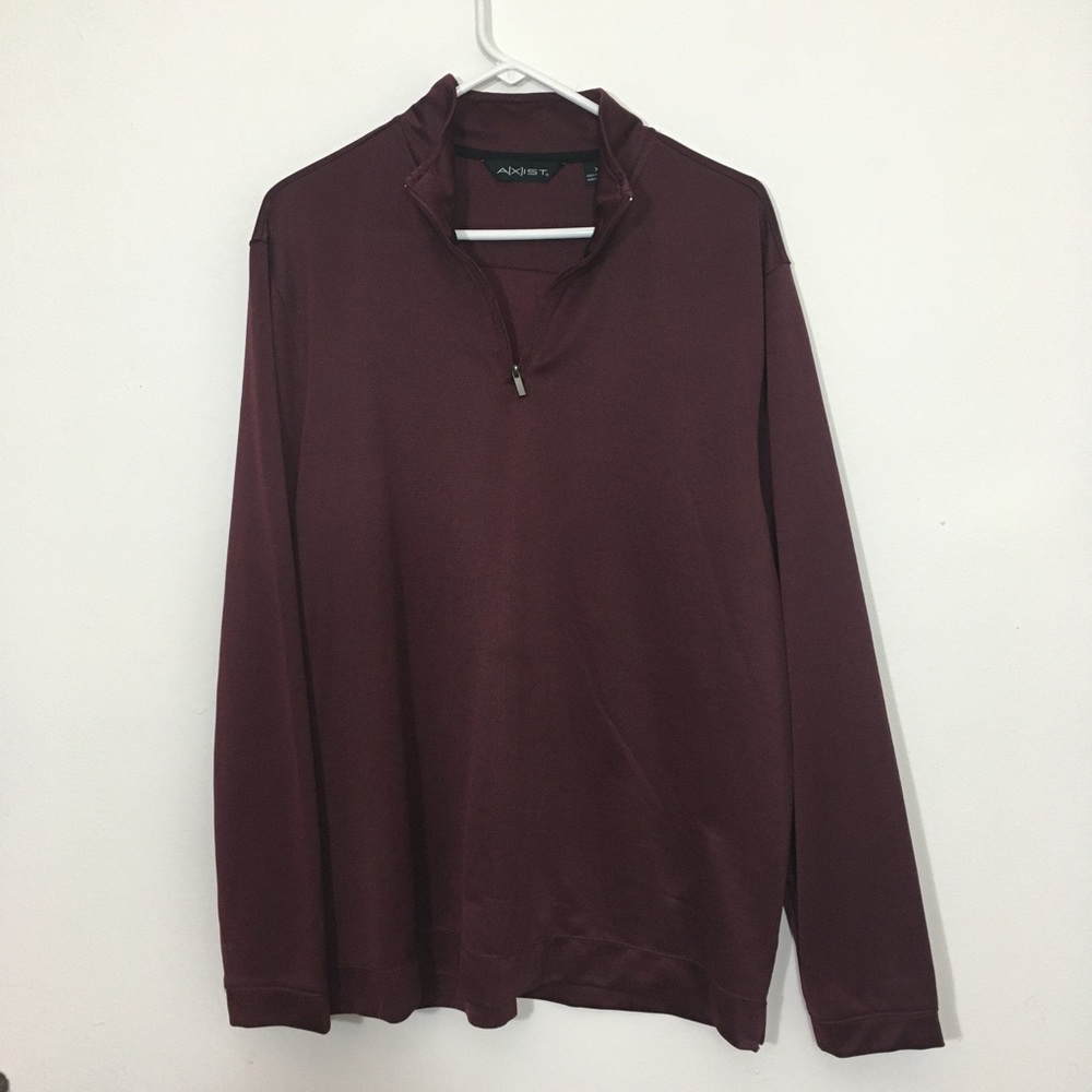 Axist Maroon Zip-Up Long Sleeve Shirt XL